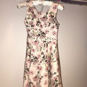 New, soft white and pink floral dress.